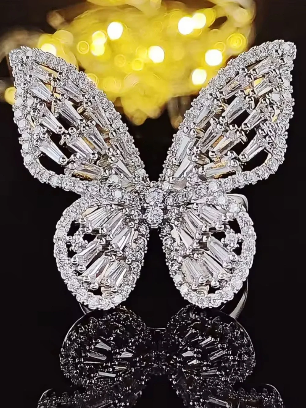 Silver Butterfly Statement Ring